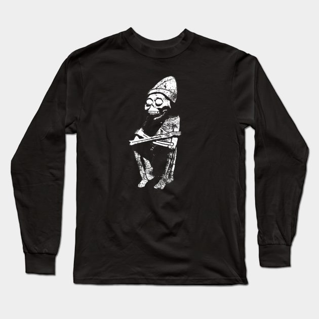 Aztec God of Death skeleton. Mictlantecuhtli Long Sleeve T-Shirt by dudepal